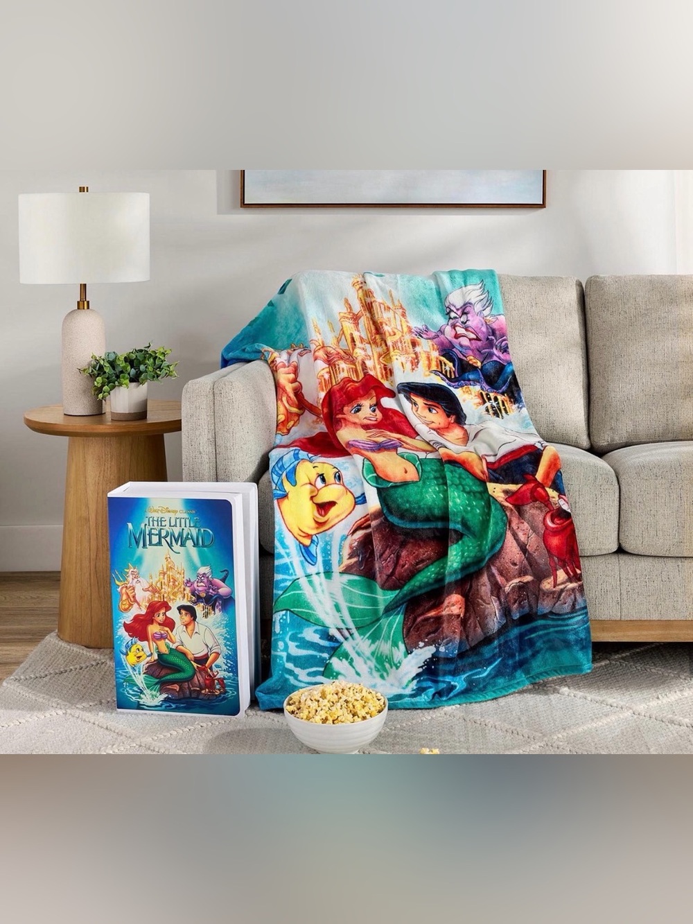 Disney vhs tape blanket Ariel the mermaid